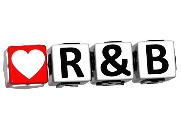 3D Love R&B Button Click Here Block Text — Stock Photo, Image