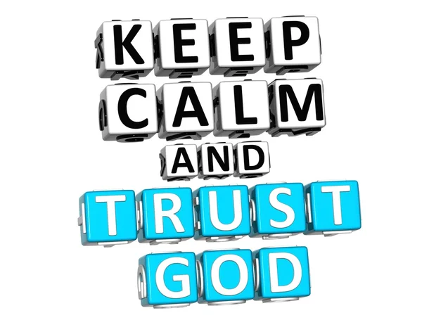 3D Keep Calm And Trust God Button Cliquez ici Bloquer le texte — Photo