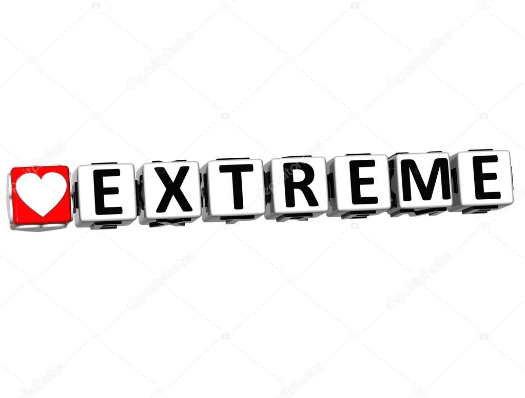 3D Love Extreme Button Click Here Block Text
