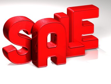 Beyaz arka plan üzerinde 3D kelime satış