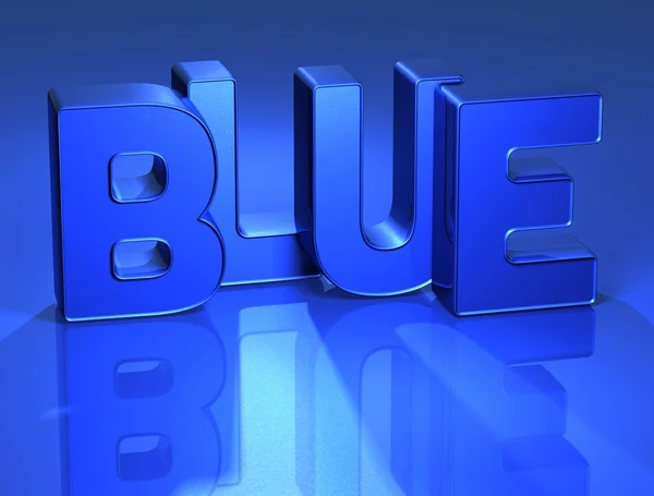 3D Word Blue with mirror on background — Zdjęcie stockowe