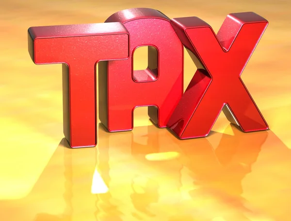 3D Word TAX on gold background — Stock Photo, Image