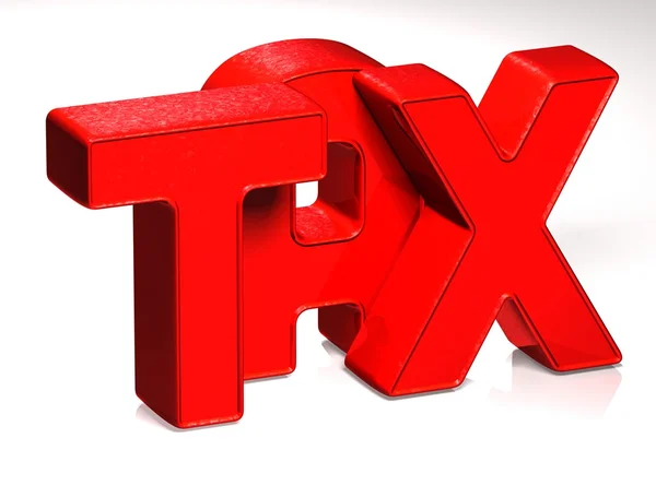 3D Word TAX on white background — Stock Photo, Image