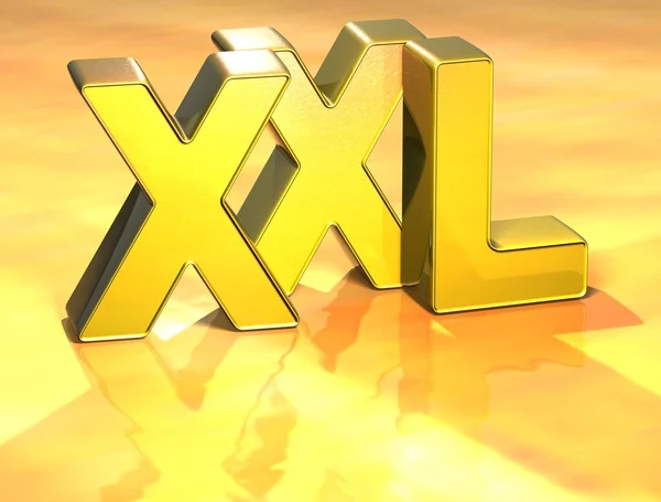 3D Word XXL на золотом фоне — стоковое фото