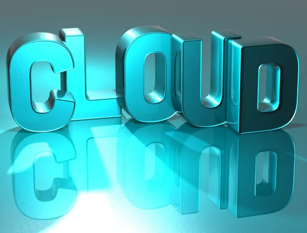 3D Word Cloud su sfondo blu — Foto Stock