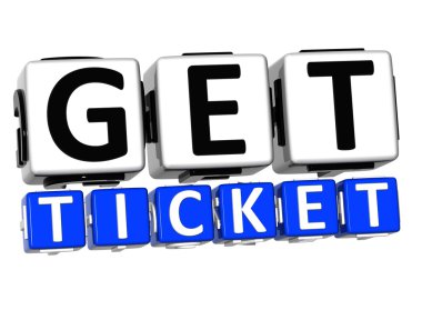 3D al bilet düğmesini tıklatın burada blok metin