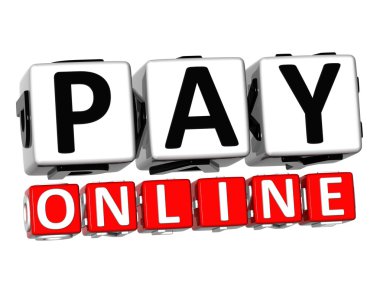 blok metin 3D ödeme online düğmesini tıklayın.