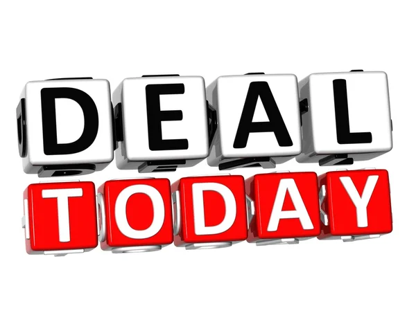 3D Deal Today Button Click Here Block Text — Stock Photo, Image