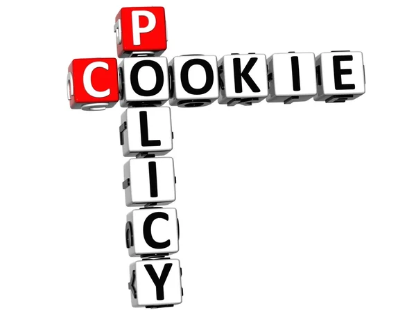 3D Policy Cookie Crossword — Stock Photo, Image