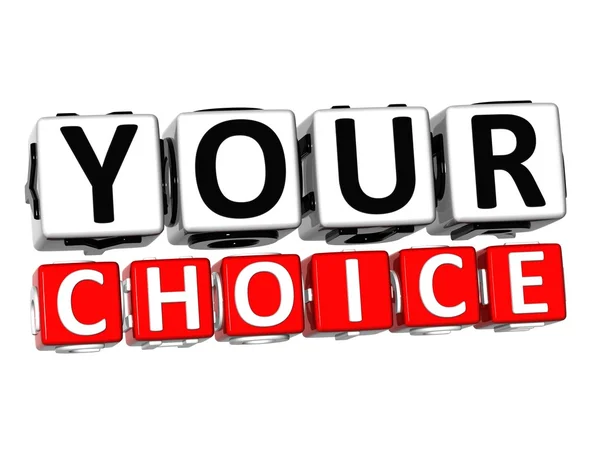 3D Your Choice Button Click Here Block Text — Stock Photo, Image