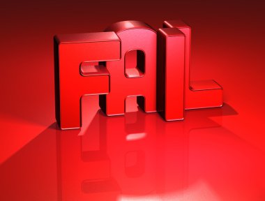 3D kelime kırmızı zemin üzerine başarısız