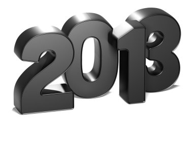 beyaz zemin üzerinde 3D yıl 2013
