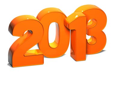 beyaz zemin üzerinde 3D yıl 2013