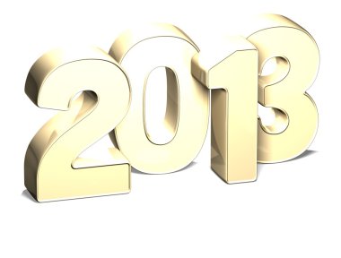 beyaz zemin üzerinde 3D yıl 2013