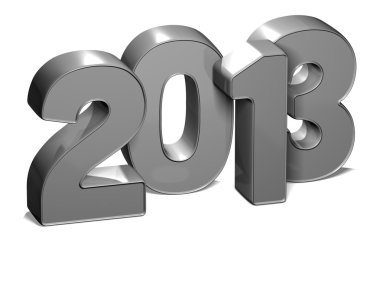 beyaz zemin üzerinde 3D yıl 2013
