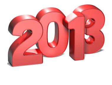 beyaz zemin üzerinde 3D yıl 2013