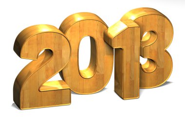 beyaz zemin üzerinde 3D yıl 2013