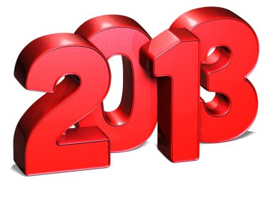 beyaz zemin üzerinde 3D yıl 2013
