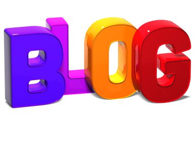 beyaz zemin üzerinde 3D sözcük blog