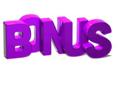 beyaz zemin üzerinde 3D kelime bonus