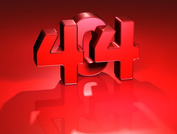 3D 404 Error on red background — Stock Photo, Image