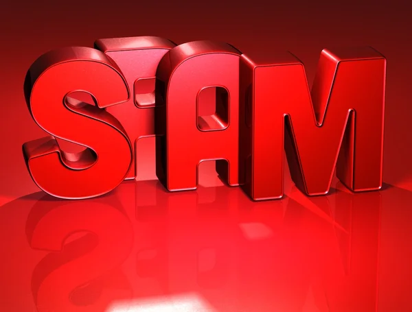 3D Wort Spam auf rotem Hintergrund — Stockfoto