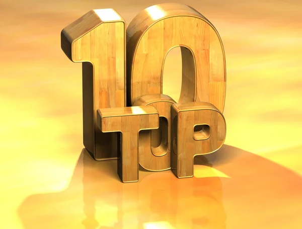 3D Word Top 10 on yellow background — Stock Photo, Image