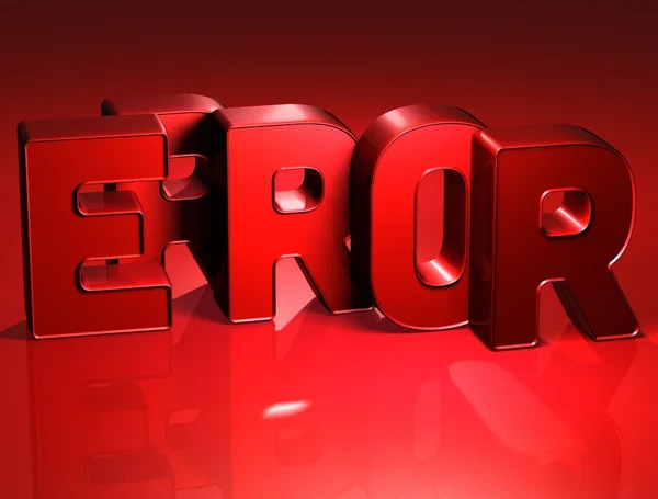 3D Word Error on red background — Stock Photo, Image