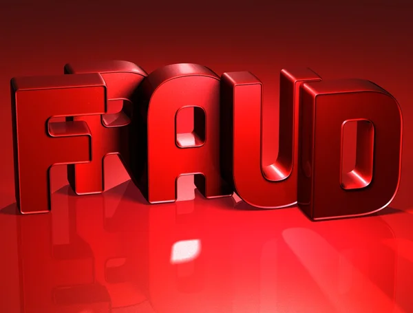 3D Word Fraud on red background — Stock Photo, Image