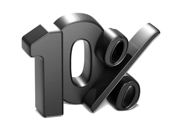 3D 10 Percent on white background — Stock Photo, Image