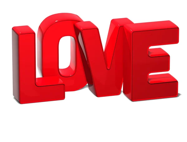 3D słowo miłość na białym tle — Zdjęcie stockowe