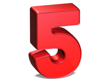 beyaz zemin üzerinde 3D beşinci