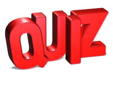beyaz zemin üzerinde 3D kelime quiz