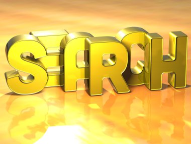 Sarı zemin üzerinde 3D kelime arama