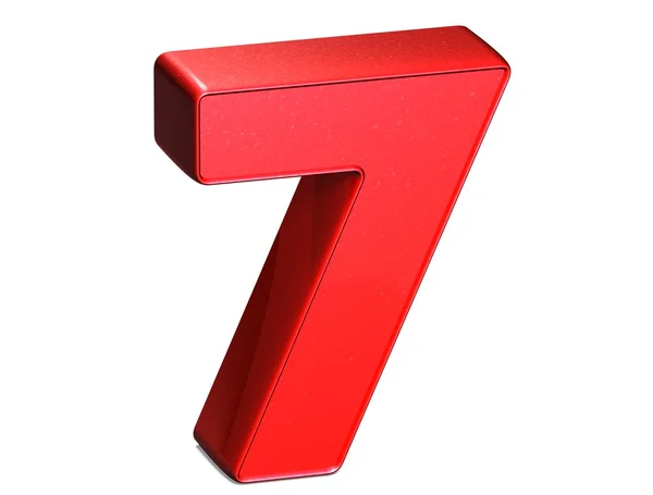 3D Número Sete em fundo branco — Fotografia de Stock