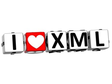 3d bayılıyorum blok metin xml düğmesini tıklayın.