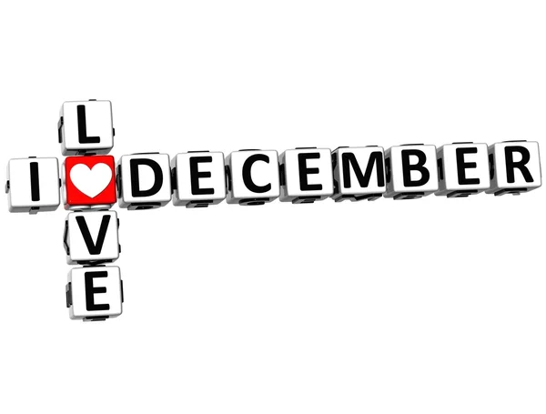 3D I Love December Mots croisés — Photo