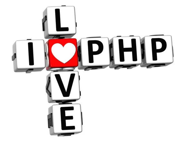 3D I Love PHP Crossword — Stockfoto