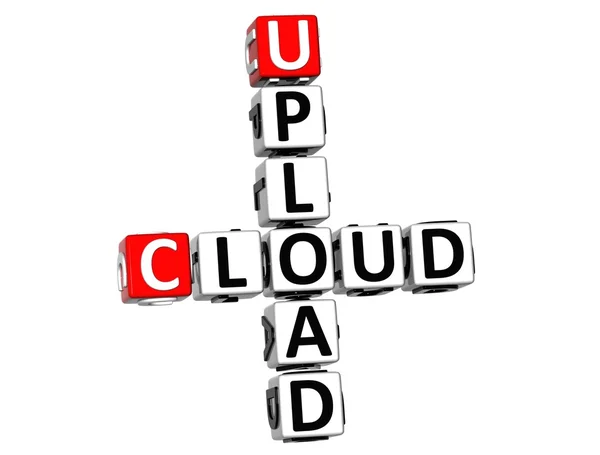 3D Upload Cloud Crossword — Stock Photo, Image