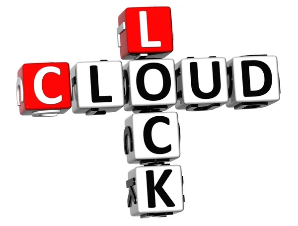 3D Lock Cloud Crossword — Stock Photo, Image