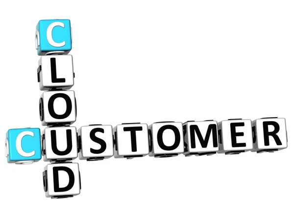 3D Customer Cloud Crossword — Stock Photo, Image
