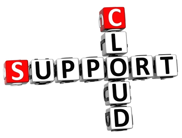 3D Cloud Support Crossword — Stock Photo, Image