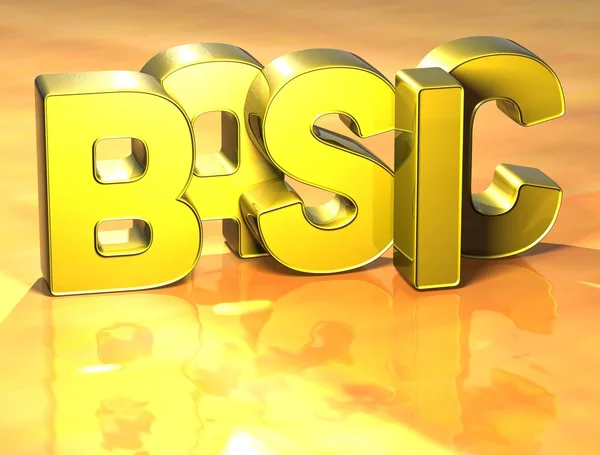 3D Word Basic sur fond jaune — Photo