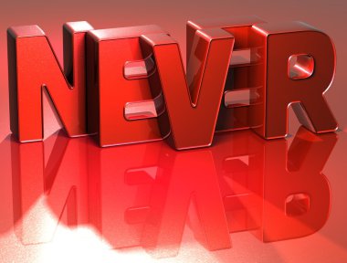 hiç kırmızı zemin üzerinde 3D kelime