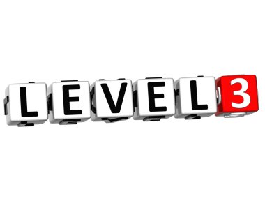 blok metin 3D düzey düğmesini tıklayın.