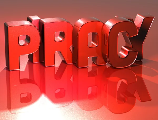 3D Word Piracy on red background — Stock Photo, Image