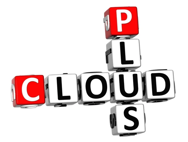 3D Plus Cloud Crossword — Stock Photo, Image