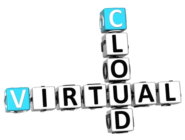 3D Cloud Virtual Crossword — Stock Photo, Image