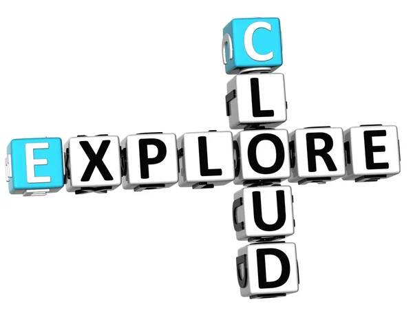 3D Cloud Explore Crossword — Stock Photo, Image