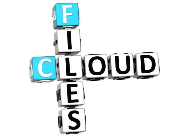 3D Cloud Files Crossword — Stock Photo, Image